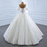 ChicSew Luxurious Off Shoulder Ball Gown A-Line Wedding Dress With Sequin