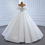 ChicSew Luxurious Off Shoulder Ball Gown A-Line Wedding Dress With Sequin