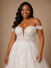 ChicSew Romantic V-Neck Sleeveless Long A-Line Lace Appliques Tulle Wedding Dress