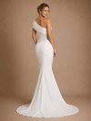 ChicSew Elegant Asymmetric Mermaid Satin Floor-Length Wedding Dress With Boning