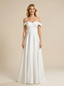 A-Line Cold Shoulder Sweetheart Satin Maxi Long Wedding Dresses Online