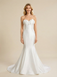Mermaid Sweetheart Sleeveless Maxi Long Satin Wedding Dresses Online