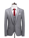 Silver Men's Casual 2 Piece Suit Notch Lapel Flat Tuxedos Set CN464