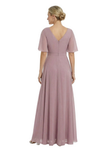 ChicSew Pretty V-Neck Flutter Sleeves Mother Of The Groom Dresses Chiffon A-Line Gown With Flower