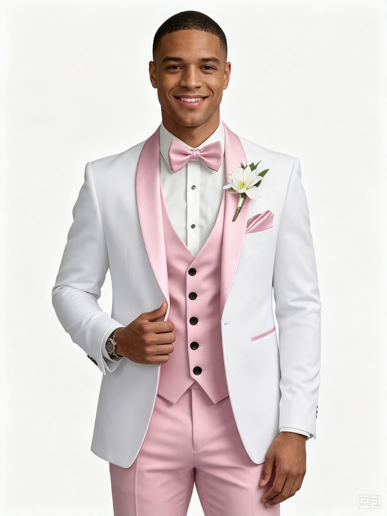 Color Blocking 1 Piece Men's Suit with Regular Fit and Sophisticated Peak Lapel