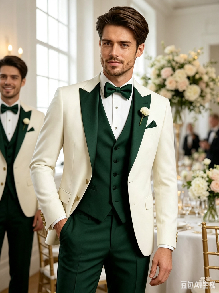 Color Blocking 1 Piece Men's Suit with Regular Fit and Sophisticated Peak Lapel