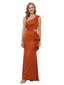 ChicSew One Shoulder Satin Mother Of The Groom Dress Rhinestone Sheath Evening Gown