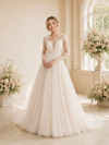 ChicSew Fancy Illusion Long Sleeves Lace Tulle Long A-Line Wedding Dress