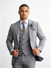 Classic 2 Piece Grey Men's Suit with Regular Fit and Sophisticated Peak Lapel