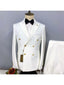 White Casual Men's Suit Slim Fit Two Breasted 3 Piece Business Tuxedos CN529