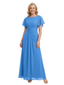ChicSew Short Sleeves Ruched A-Line Floor Length Chiffon Modern Mother Of The Bride And Groom Dresses