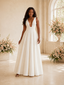 ChicSew Sexy Deep V-Neck Crepe A-Line Spaghetti Straps Floor-Length Wedding Dress