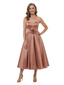ChicSew Pretty Sweetheart Mother Of The Bride Dresses Tea-Length Satin A-Line Party Gown