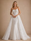 ChicSew Fancy Strapless Mermaid Lace Tulle Sleeveless Floor-Length Wedding Dresses With Overskirt