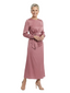 ChicSew Jewel Long Sleeve Satin Tea Length Elegant Mother of the Bride Dress