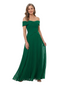 ChicSew Unique Off The Shoulder A-Line Mother Of The Groom Gown Pleated Chiffon Formal Evening Wear