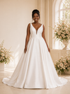 ChicSew Elegant A-Line Spaghetti Straps Satin Floor-Length Wedding Dress