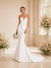 ChicSew Elegant Sweetheart Mermaid Crepe Floor-Length Wedding Dress With Button