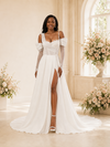 ChicSew Elegant Off The Shoulder Long Sleeves A-Line Glitter Tulle Maxi Wedding Dress