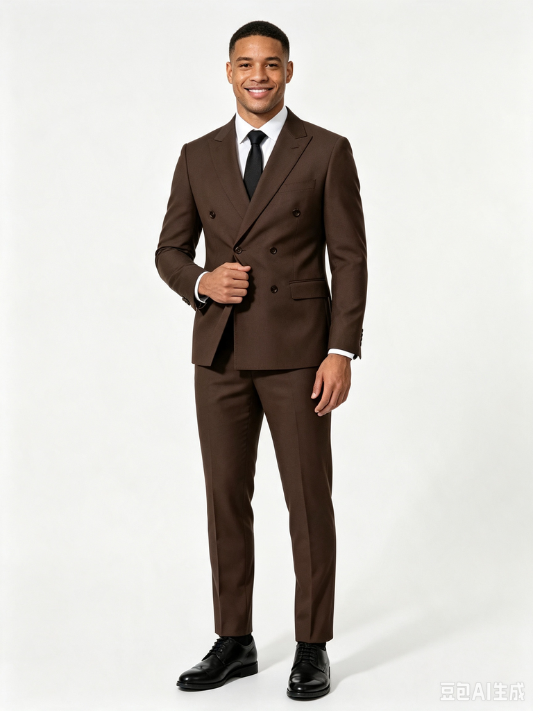 Classic 2 Piece Chocolate Men's Suit with Regular Fit and Sophisticated Peak Lapel