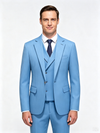 Classic 2 Piece Blue Men's Suit with Regular Fit and Sophisticated Peak Lapel