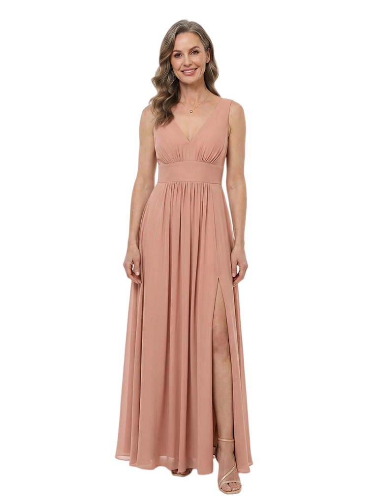 ChicSew Spaghetti Straps A-Line Side Slit Chiffon Mother Of The Groom Dresses