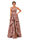 Chicsew Elegant Floral V-Neck Ruched Floor-Length A-Line Mother of The Bride Dress