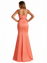 Sexy Sweetheart Mermaid Silky Satin Maxi Evening Dresses For Women