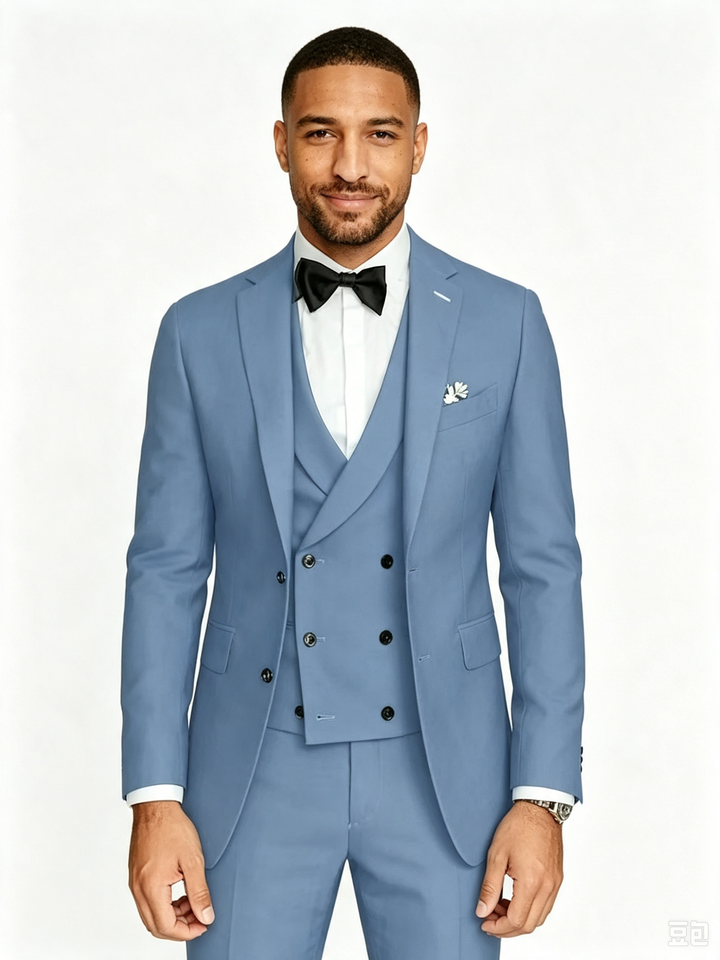 Classic 1 Piece Dusty Blue Men's Suit with Regular Fit and Sophisticated Peak Lapel