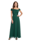 ChicSew Off The Shoulder Ruched Satin Chiffon Floor Length A-Line Mother of the Bride Dress