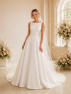 ChicSew Elegant Jewel Lace A-Line Crepe Sleeveless Floor-Length Wedding Dress