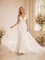 ChicSew Beautiful V-Neck Mermaid Short Sleeves Satin Long Wedding Dresses Online