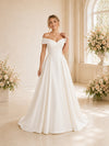ChicSew Elegant Off Shoulder V-Neck Crepe A-Line Long Wedding Dresses Online