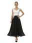 Elegant Black And White Chiffon V-Neck A-Line Cap Sleeves Ankle-Length Mother Of The Bride Dresses