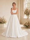 ChicSew Elegant Square Neck A-Line Crepe Floor-Length Wedding Dresses