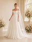 ChicSew Simple Off The Shoulder Boning Tulle A-Line Floor-Length Wedding Dresses