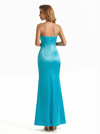 Elegant Asymmetrical One Shoulder Mermaid Soft Satin Long Formal Dresses For Women Side Slit