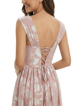 ChicSew Elegant Burnout Chiffon Square Neck A-Line Floor-Length Evening Dresses For Women