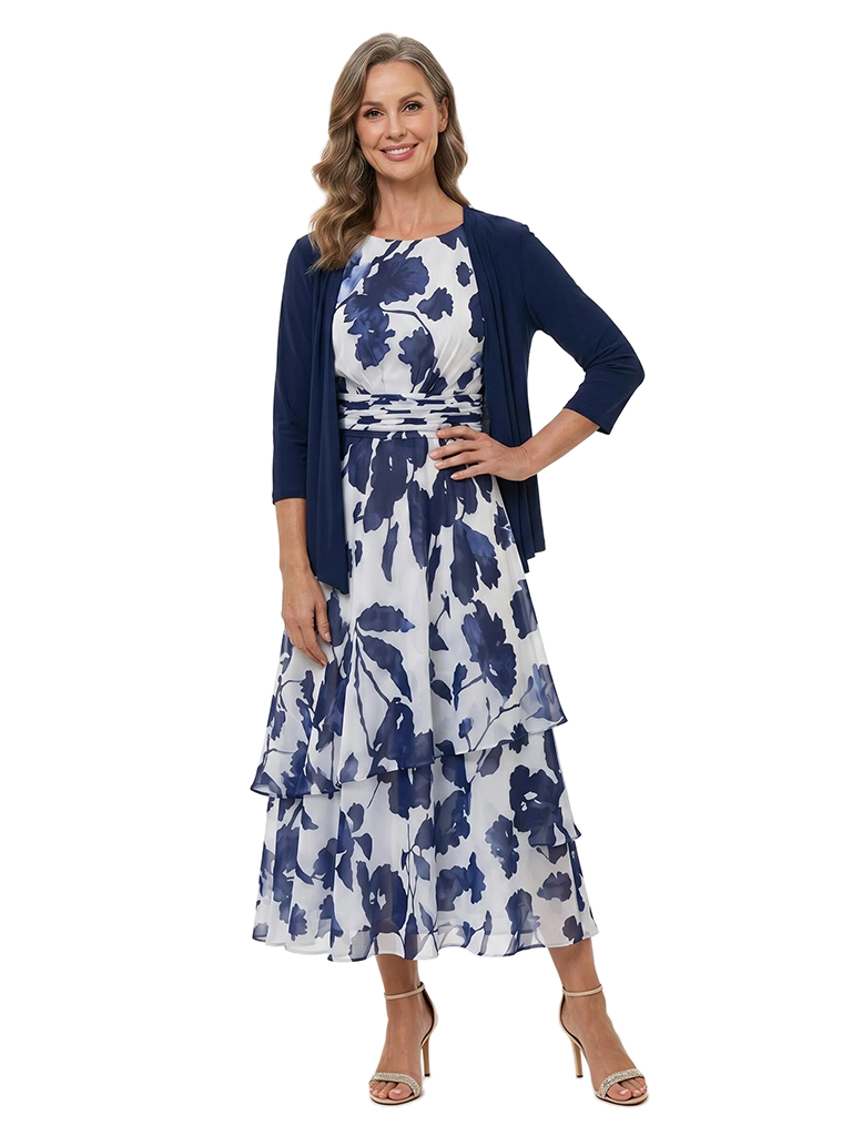 ChicSew Elegant Two Piece Chiffon A-Line Mother Of The Bride Dresses With Jacket