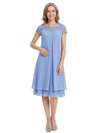 ChicSew Modern Short Sleeves Chiffon Cocktail LaceMother Of The Groom Dress