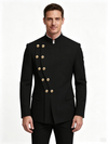 Classic 2 Piece Black Men's Suit with Regular Fit and Sophisticated Peak Lapel