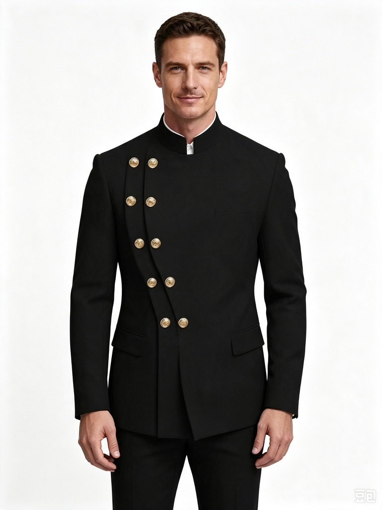 Classic 2 Piece Black Men's Suit with Regular Fit and Sophisticated Peak Lapel