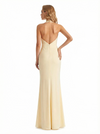 Sexy V-neck Side Slit Jersey Mermaid Floor Length Evening Formal Dresses