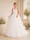 ChicSew Classy Illusion A-Line Lace Sleeveless Floor-Length Wedding Dresses With Button