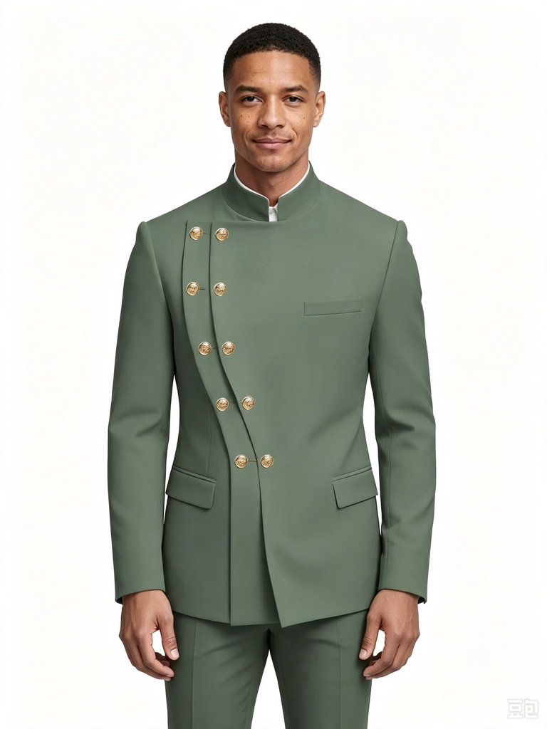Classic 1 Piece Men's Suit with Regular Fit and Sophisticated Peak Lapel
