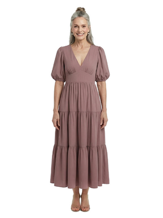 ChicSew V-Neck Short Sleeve Tea Length Chiffon Casual Mother Of The Bride Dresses