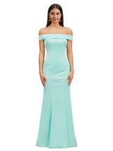 Simple Off The Shoulder Mermaid Beauty Soft Satin Floor-Length Bridesmaid Dresses