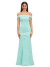 Simple Off The Shoulder Mermaid Beauty Soft Satin Floor-Length Bridesmaid Dresses