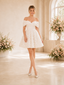 ChicSew Fancy Chiffon Off The Shoulder A-Line 3D Floral Applique Mini Wedding Dresses