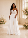 ChicSew Modern Sweetheart Boning Crepe Lace Appliques Floor-Length Wedding Jumpsuit